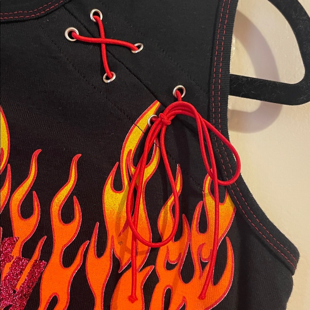 Y2K Flame Naughty Graphic Tank - Picture 4 of 6